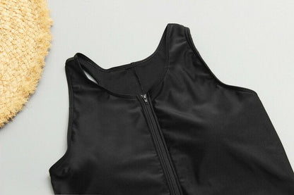Plus Size Zipper One Piece Monokini-STYLEGOING