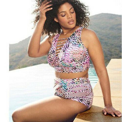 Plus Size Floral Padded Bra Bikini Set-STYLEGOING
