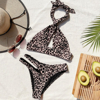 Sexy Women's Leopard Bikini Bra Swimsuit-STYLEGOING