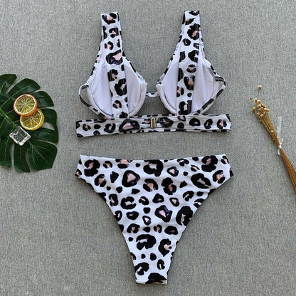 Leopard Bra Bikini Swimwear-STYLEGOING