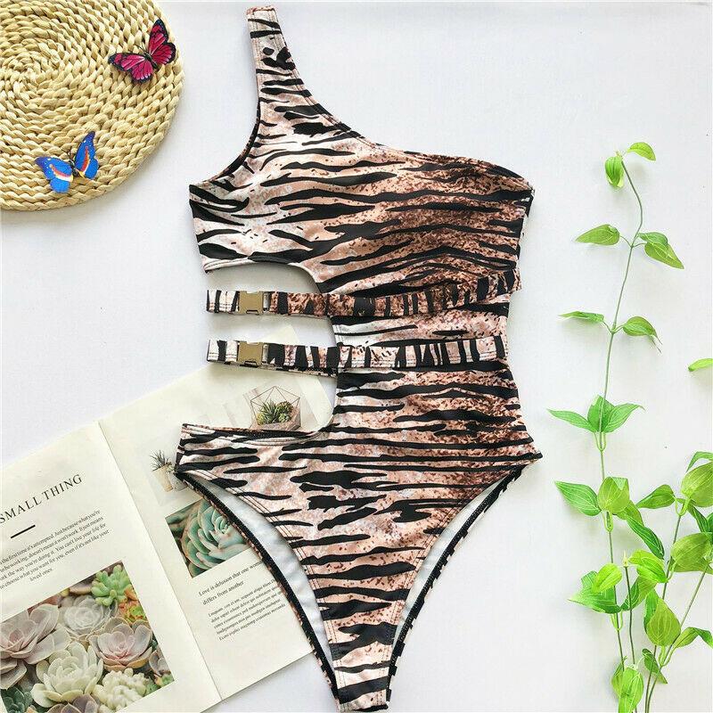 Leopard Print Sexy Bikini with Metal Buckle-STYLEGOING