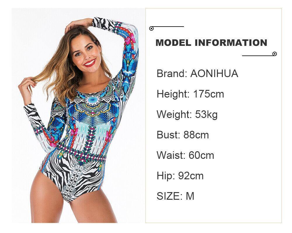Sexy Long Sleeve Zip Back One Piece Swimsuit-STYLEGOING
