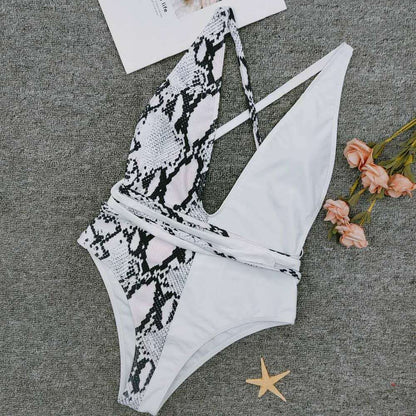 Sexy Snake Monokini Bikini Swimsuit-STYLEGOING