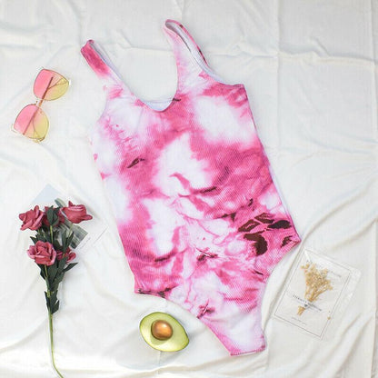 Tie Dye One Piece Swimsuit Bikini-STYLEGOING