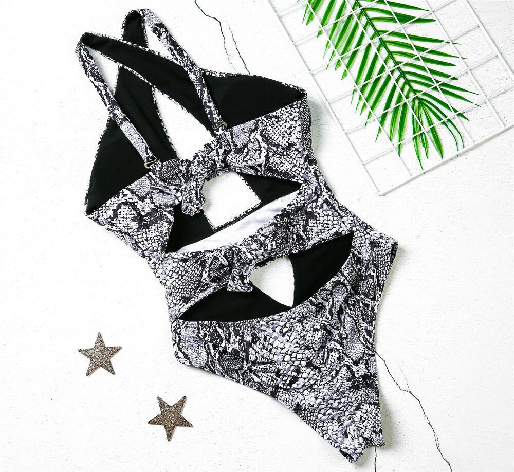 Women Snake Print Bikini Swimsuit-STYLEGOING