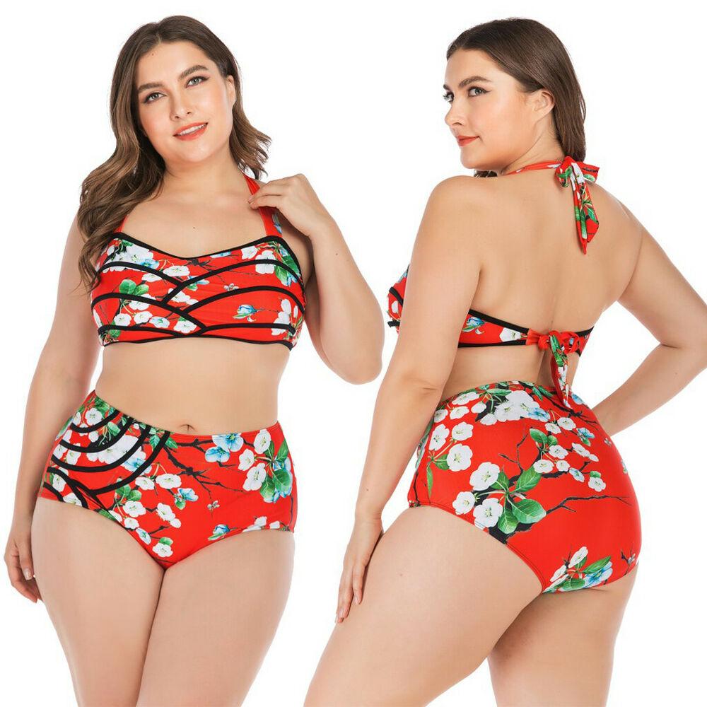 Flower Large Swimsuit Bathing Suit Bikini Set-STYLEGOING