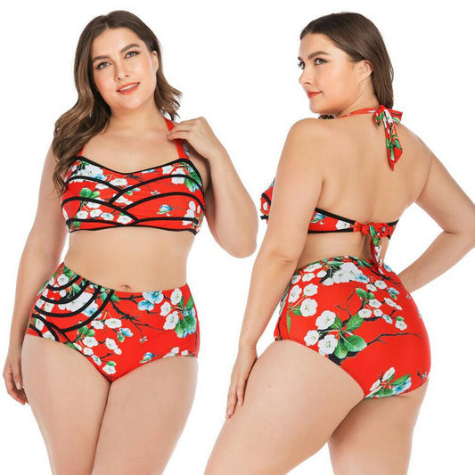 Flower Large Swimsuit Bathing Suit Bikini Set-STYLEGOING