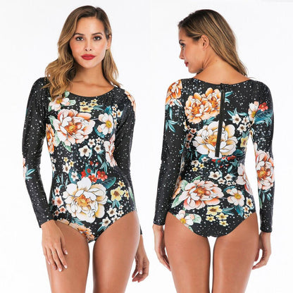 Sexy One Piece Back Zip Swimwear-STYLEGOING