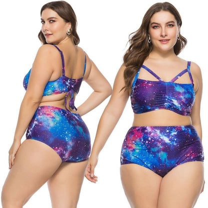 Plus Size Swimsuit High Waist Bikini Set-STYLEGOING