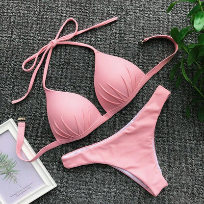 Womens Swimwear Triangle Bikini Set-STYLEGOING