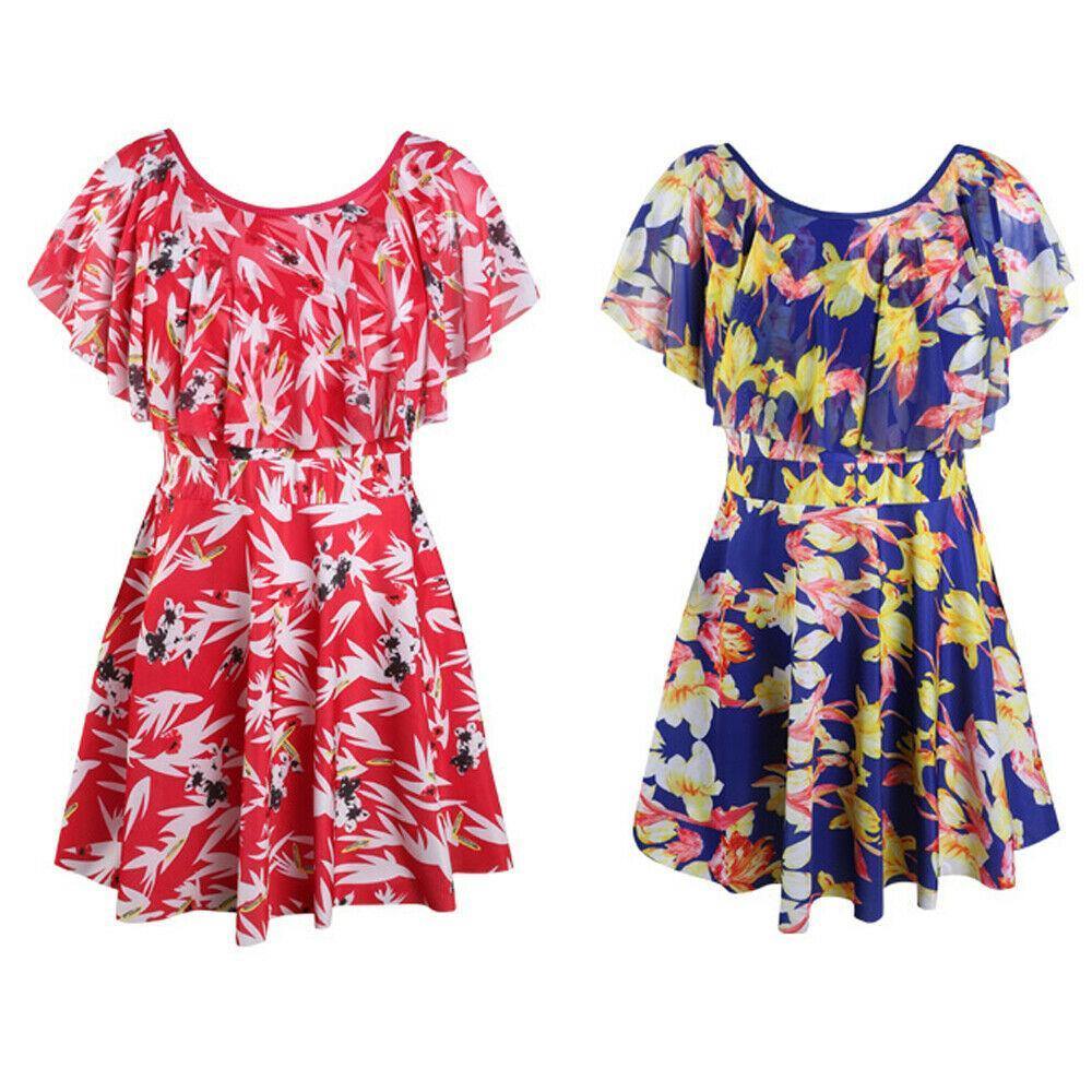 One Piece Plus Size Swimdress-STYLEGOING