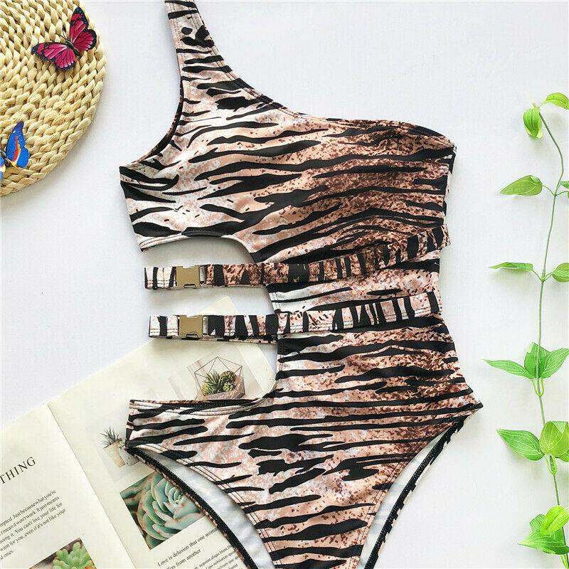 Leopard Print Sexy Bikini with Metal Buckle-STYLEGOING