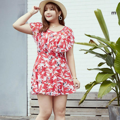 One Piece Plus Size Swimdress-STYLEGOING