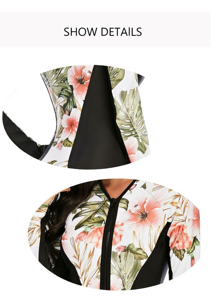 Women Zip Front Long Sleeve One Piece Swimsuit-STYLEGOING