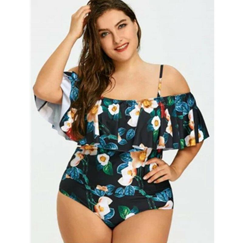 Plus Size Bikini Set Swimwear Ruffle Bra-STYLEGOING