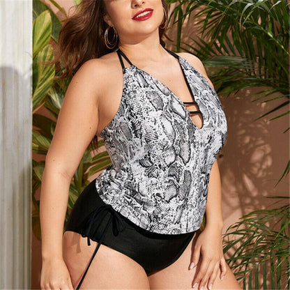 Womens Halter Snake Swimsuit-STYLEGOING