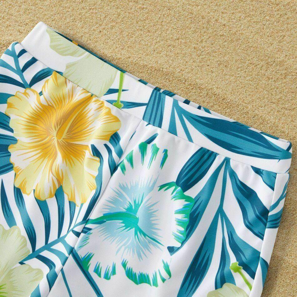 Family Beach Holiday Summer Leaf Print Bikini-STYLEGOING