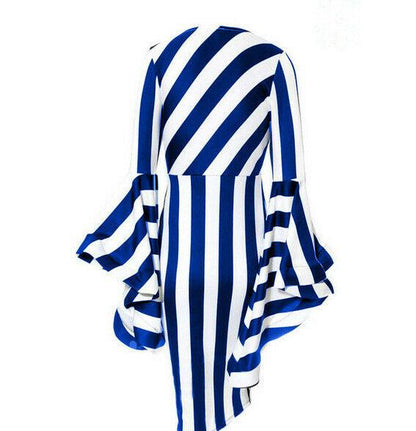 Womens Plus Size Ruffle Sleeve Midi Dresses-STYLEGOING