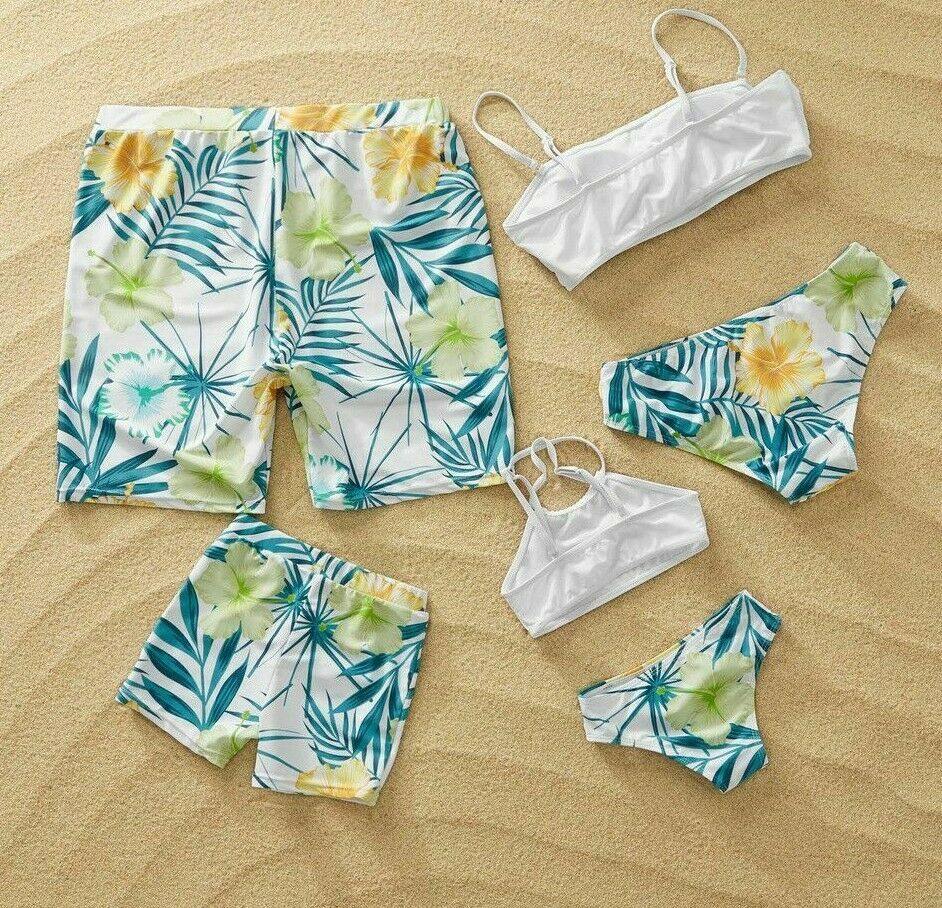 Family Beach Holiday Summer Leaf Print Bikini-STYLEGOING