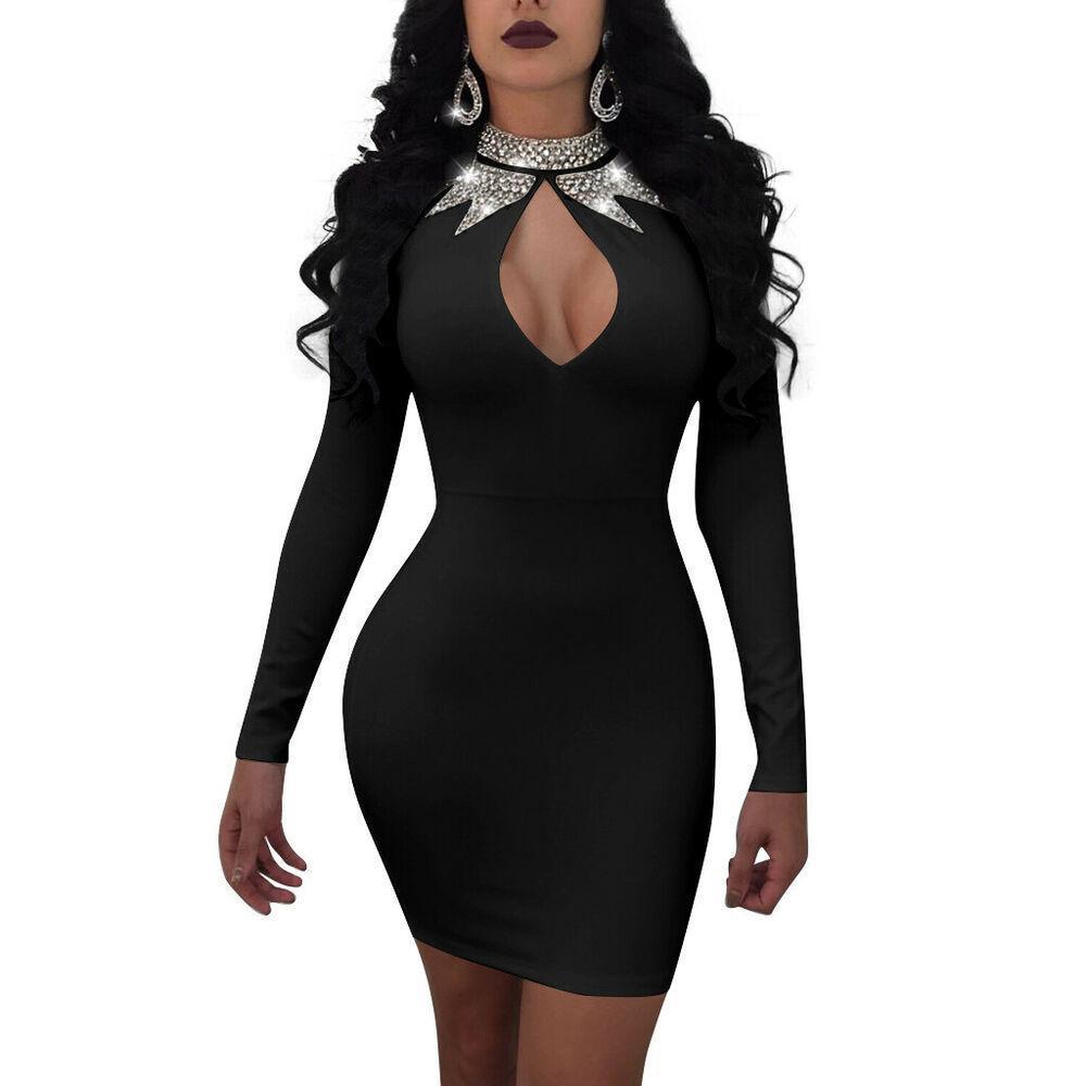 Sexy Long Sleeve Bodycon Dresses-STYLEGOING