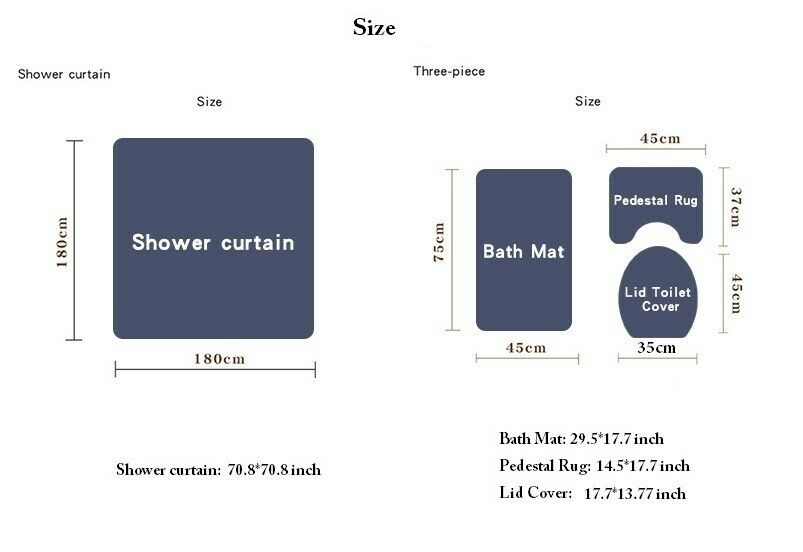 African Woman Shower Curtain Bathroom Rug Set Bath Mat Non-Slip Toilet Lid Cover-STYLEGOING
