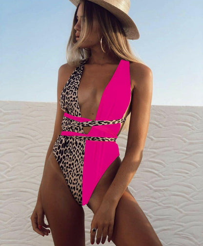 Leopard Bangdage One Piece Swimsuit-STYLEGOING
