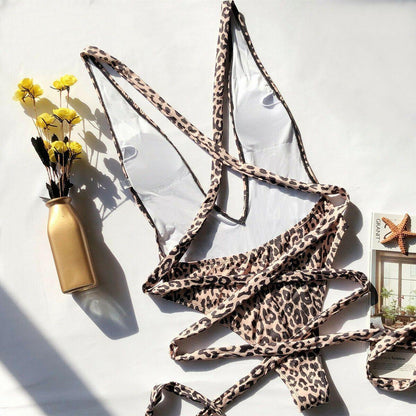 Leopard Bangdage One Piece Swimsuit-STYLEGOING
