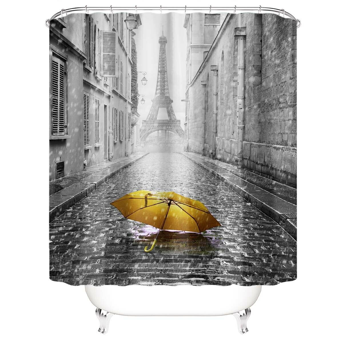 Eiffel Tower Fabric Shower Curtain-STYLEGOING