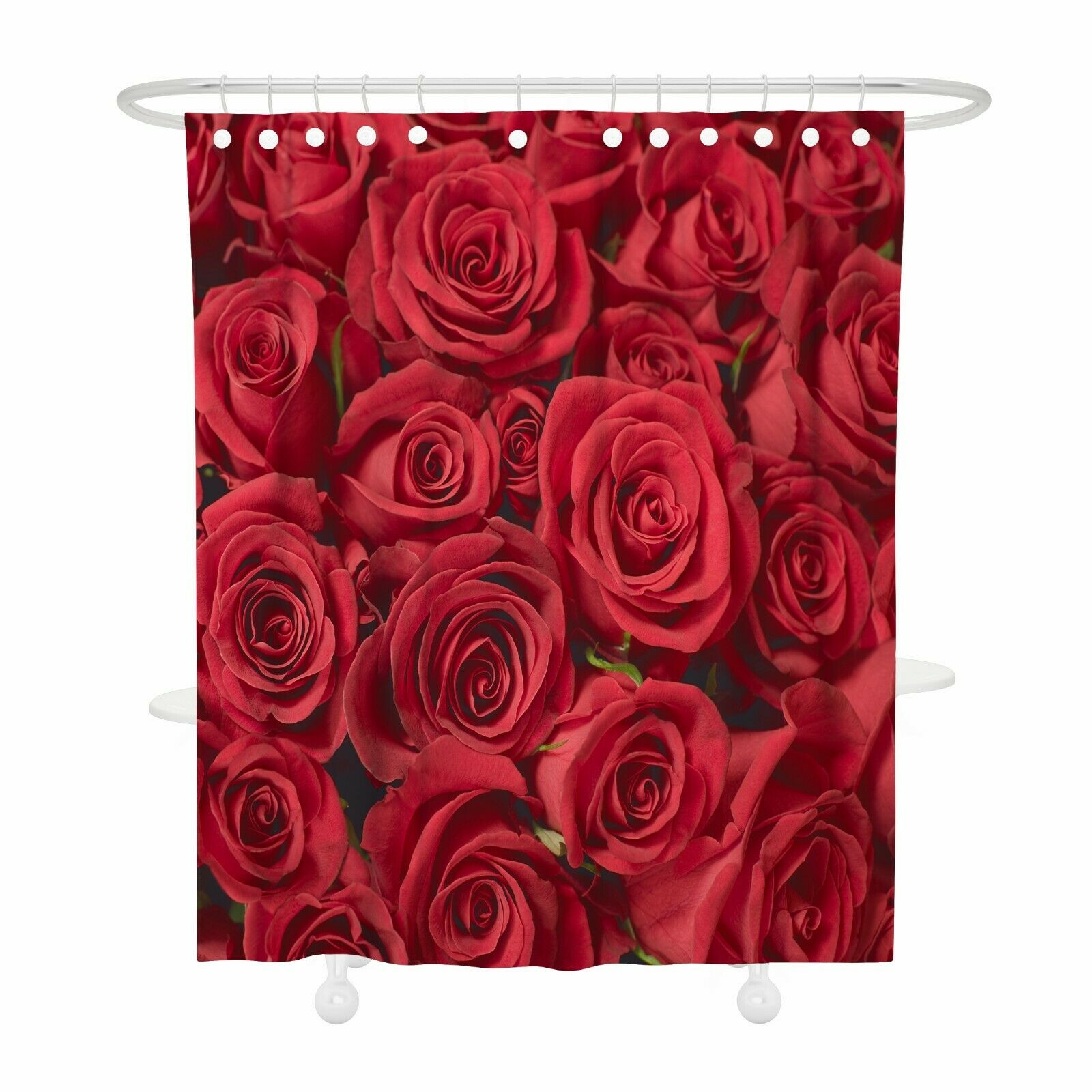 Red Rose Fabric Shower Curtain-STYLEGOING