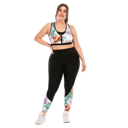 Women's Plus Size Yoga Set Fitness Gym Running Sports Outfit-STYLEGOING