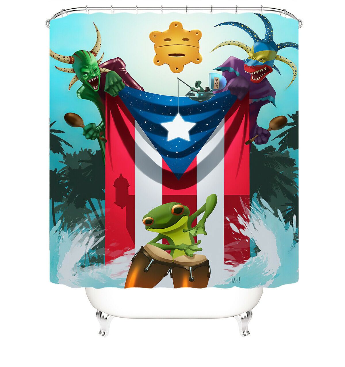 Flag Fabric Shower Curtains-STYLEGOING