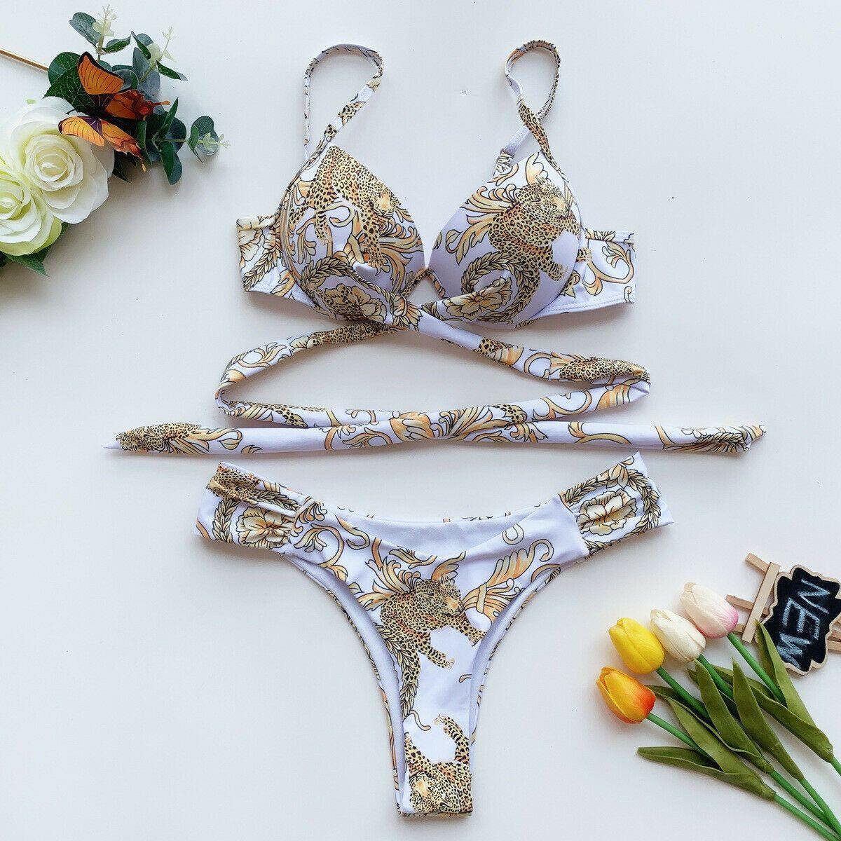 Women Bandage Bra Bikini Set-STYLEGOING