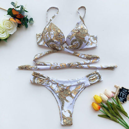 Women Bandage Bra Bikini Set-STYLEGOING
