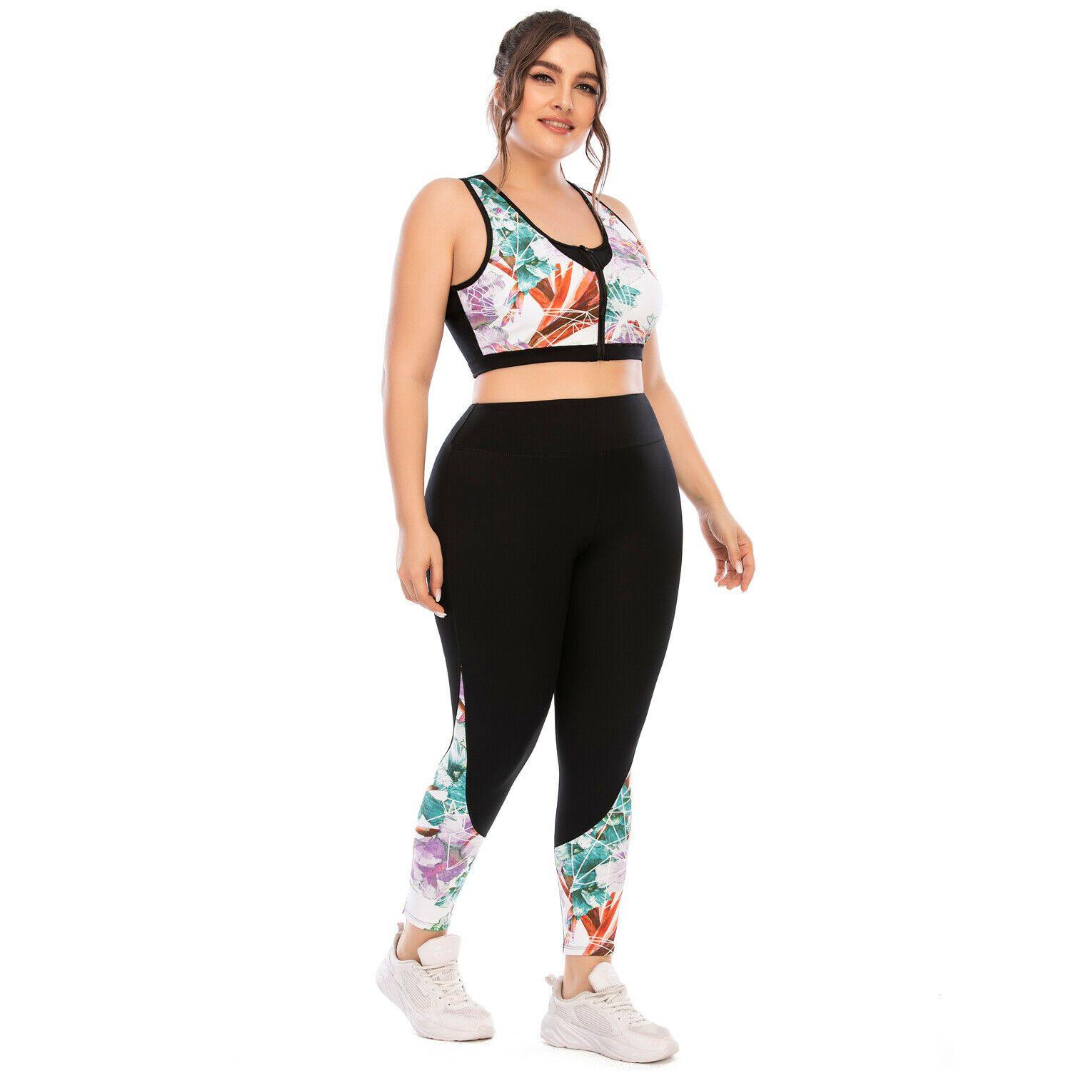 Women's Plus Size Yoga Set Fitness Gym Running Sports Outfit-STYLEGOING
