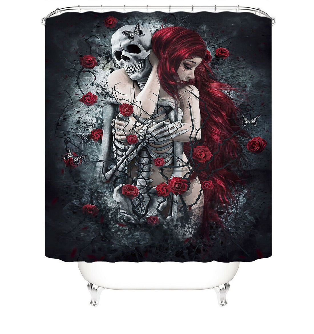 Farewell Hug Shower Curtain Bathroom Rug Set Bath Mat Non-Slip Toilet Lid Cover-STYLEGOING