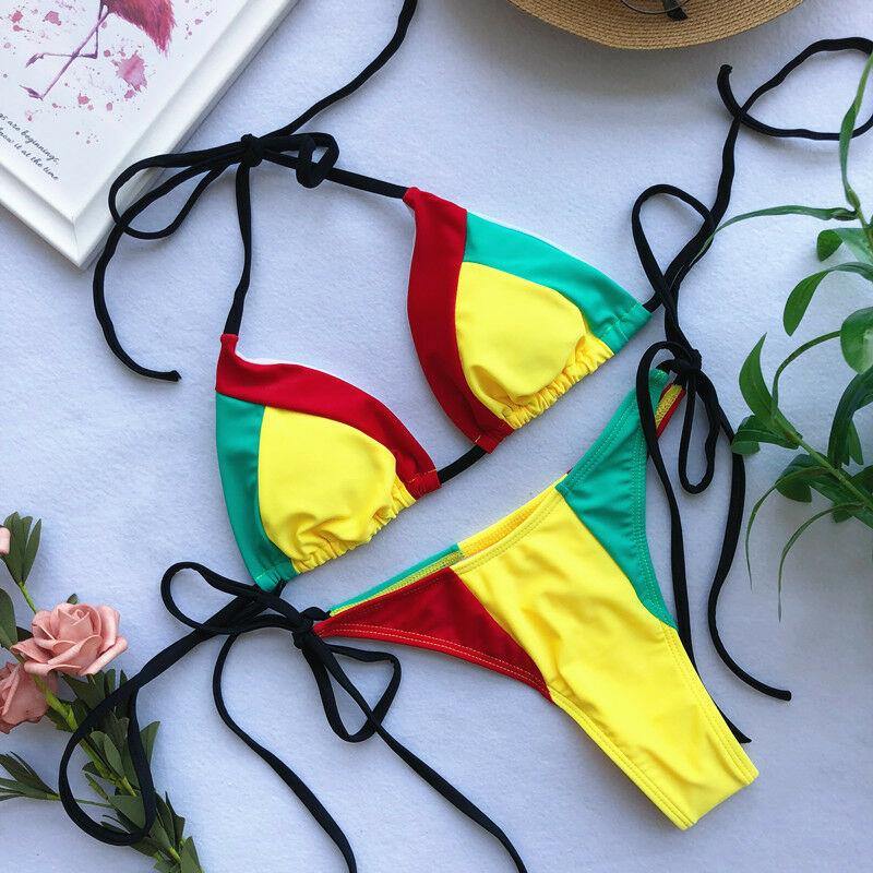 Women Triangle Swimwear Bra Bikini Set-STYLEGOING