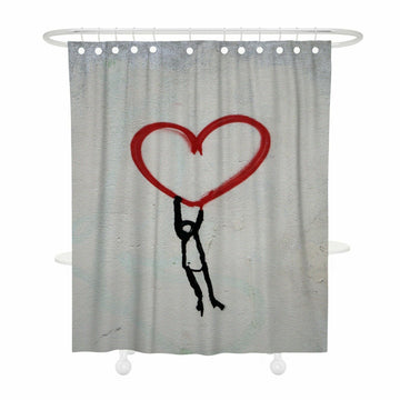 Loving Heart Fabric Shower Curtain-STYLEGOING