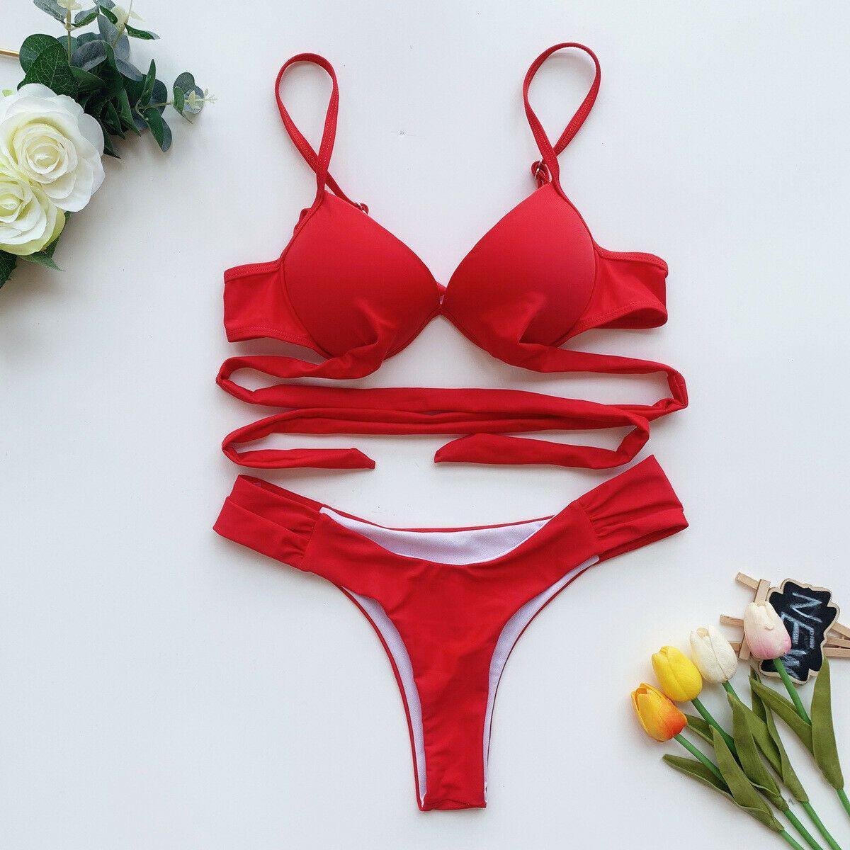 Women Bandage Bra Bikini Set-STYLEGOING