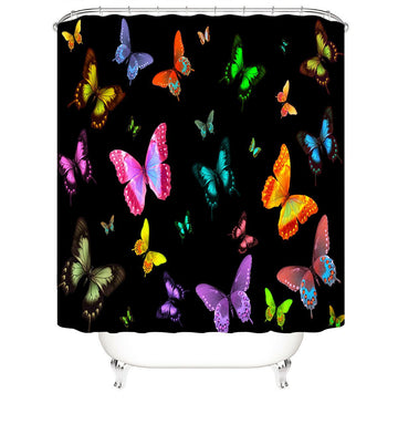 Butterflies Fabric Shower Curtain-STYLEGOING