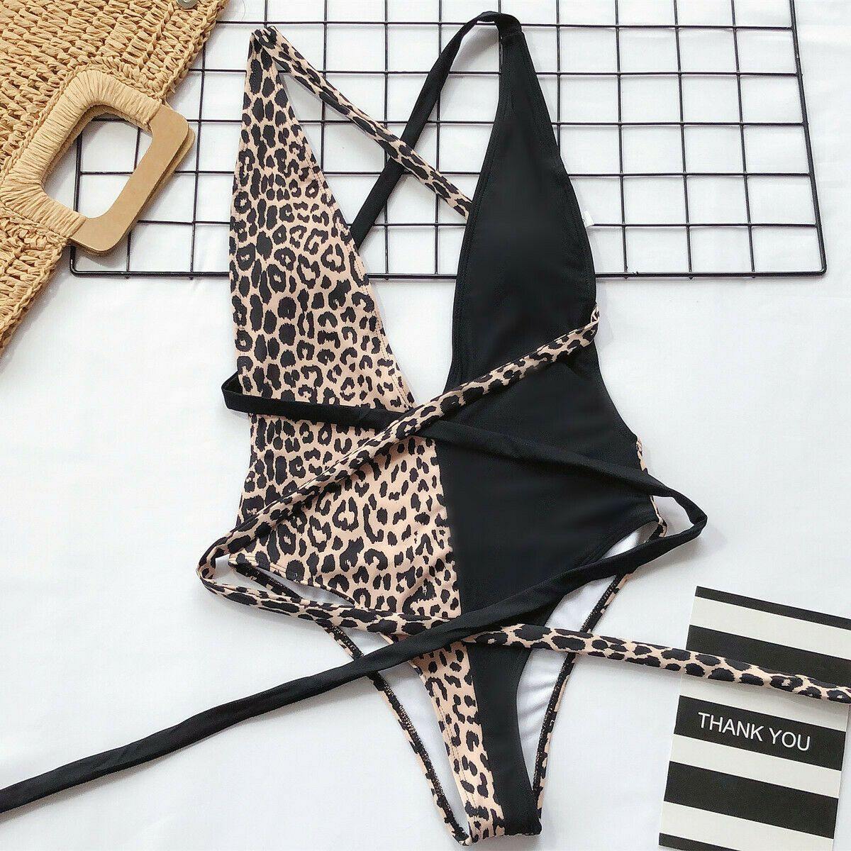 Leopard Bangdage One Piece Swimsuit-STYLEGOING
