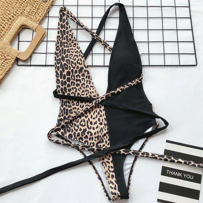 Leopard Bangdage One Piece Swimsuit-STYLEGOING