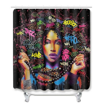 Color Woman Fabric Shower Curtain for Bathroom-STYLEGOING