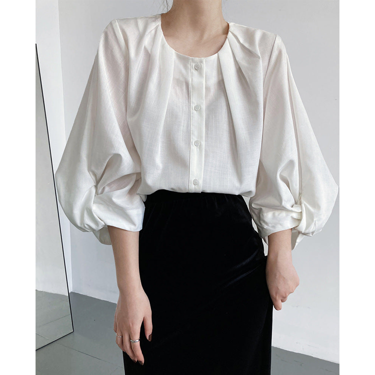 Elegant Linen Women Long Sleeves Blouses Shirts